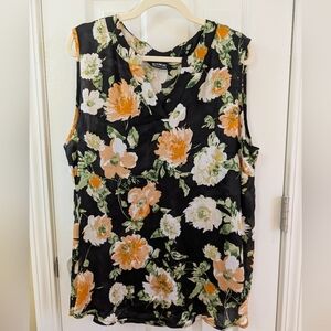 BloomChic Black Floral Sleeveless Blouse